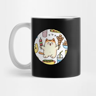 Funny Cat in Love with Fast Food Mug